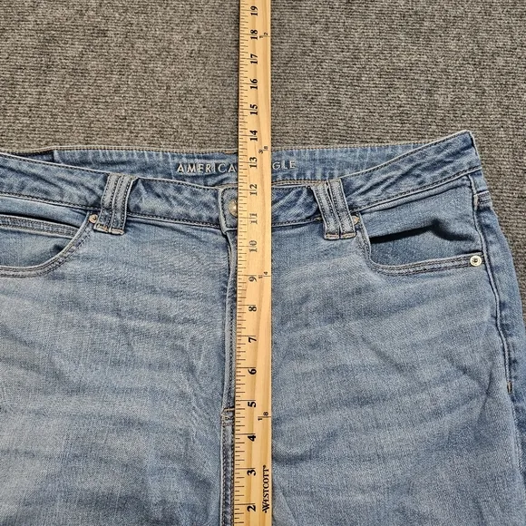 American Eagle Super Highest Rise Baggy Wide Leg Jeans Womens Cargo 16 Stretch