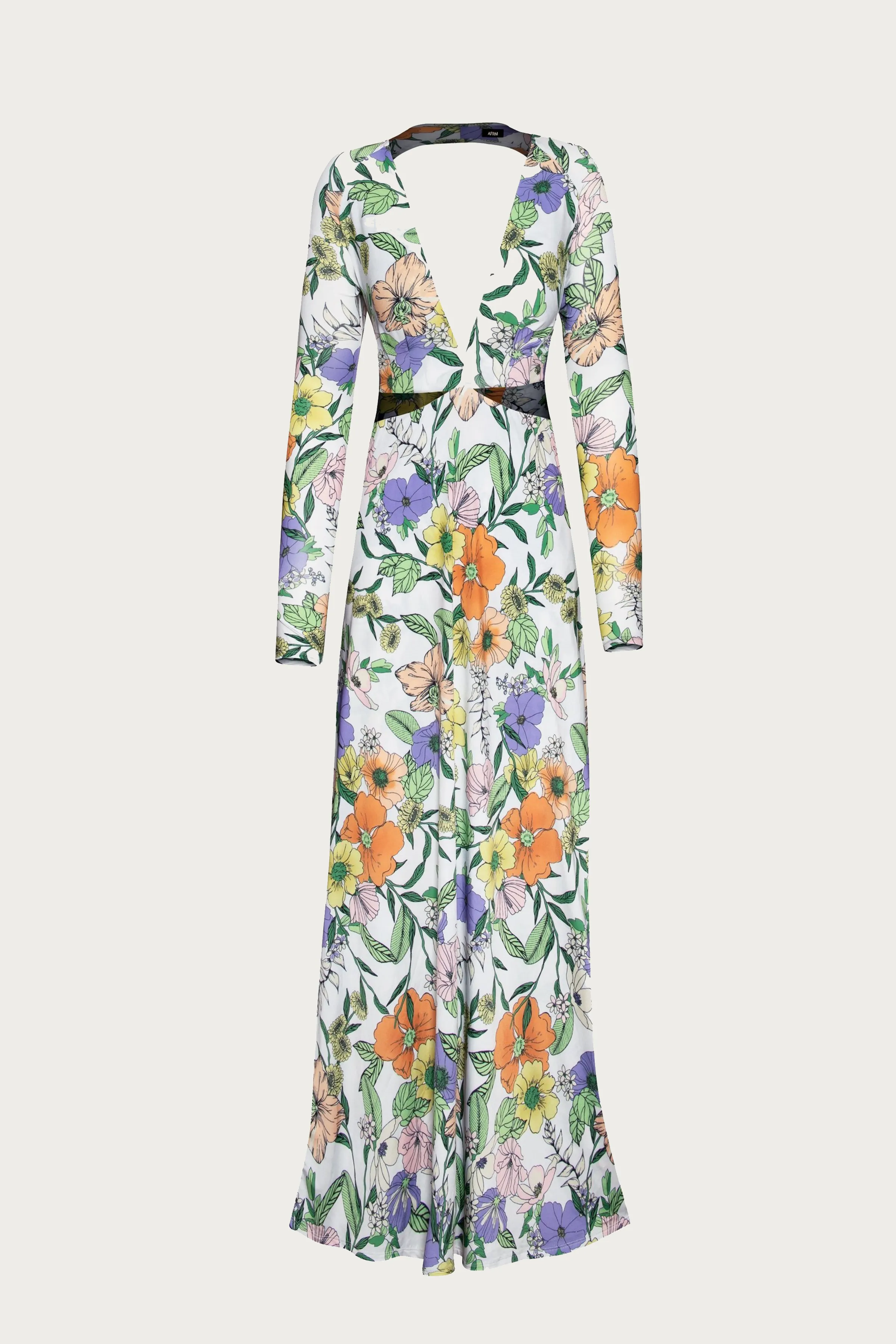ASSI CUTOUT STRETCH-CREPE MIDI DRESS