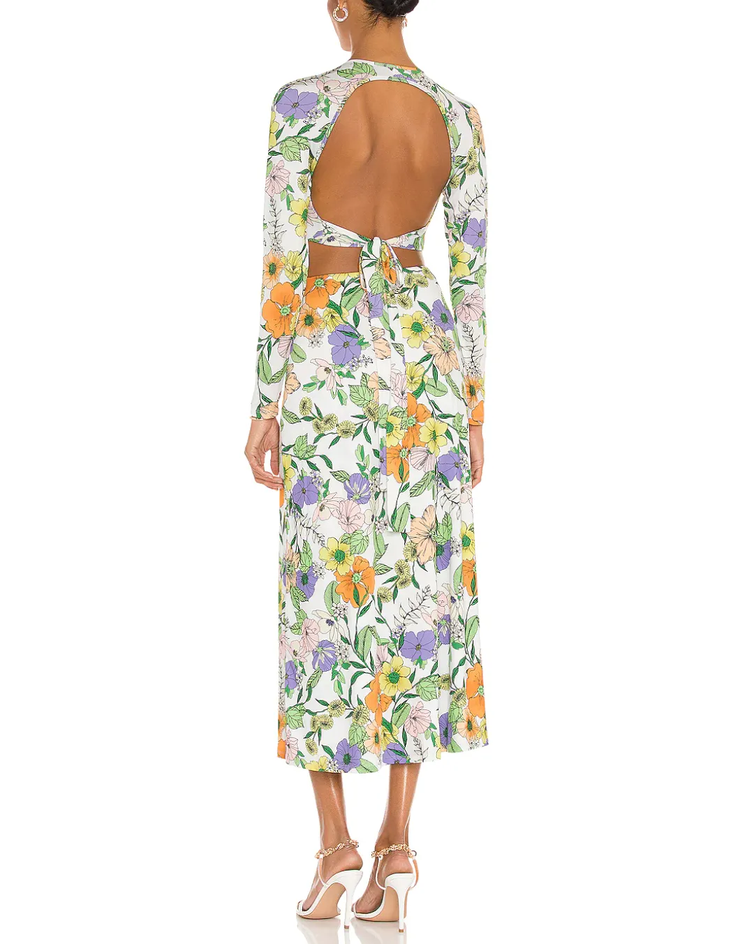 ASSI CUTOUT STRETCH-CREPE MIDI DRESS