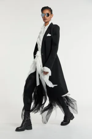 Neoprene Notch Collar Structured Coat