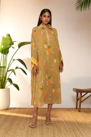 Tan Tangy Tango Collar Kaftan